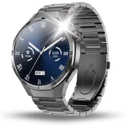 Smartwatch Męski Angelo AT456 czarny EKG Glikemia Skład Krwi PPG Rozmowy Menu PL 3 Paski